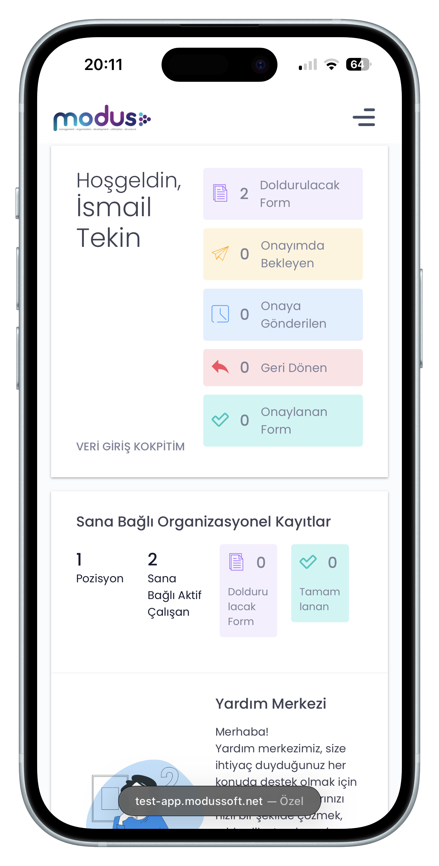 modus norm kadro web uygulaması