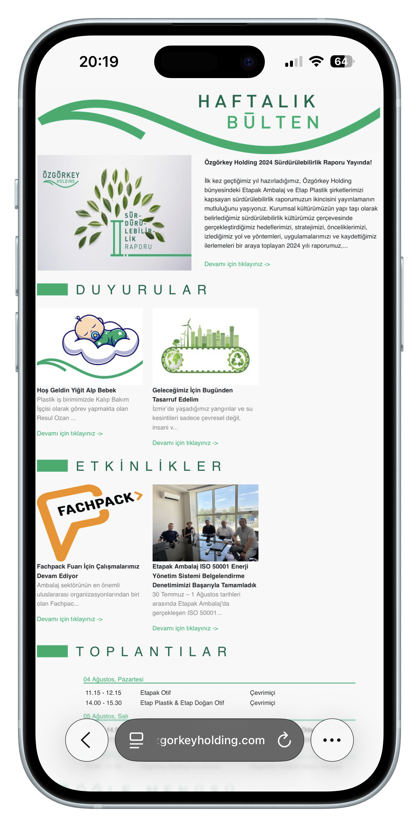 özgörkey kurum içi haber portalı